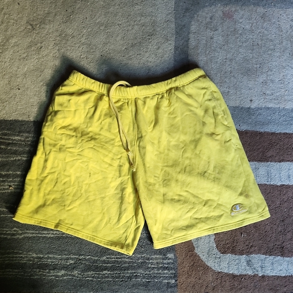 Champion Bright Yellow Drawstring Athletic Shorts